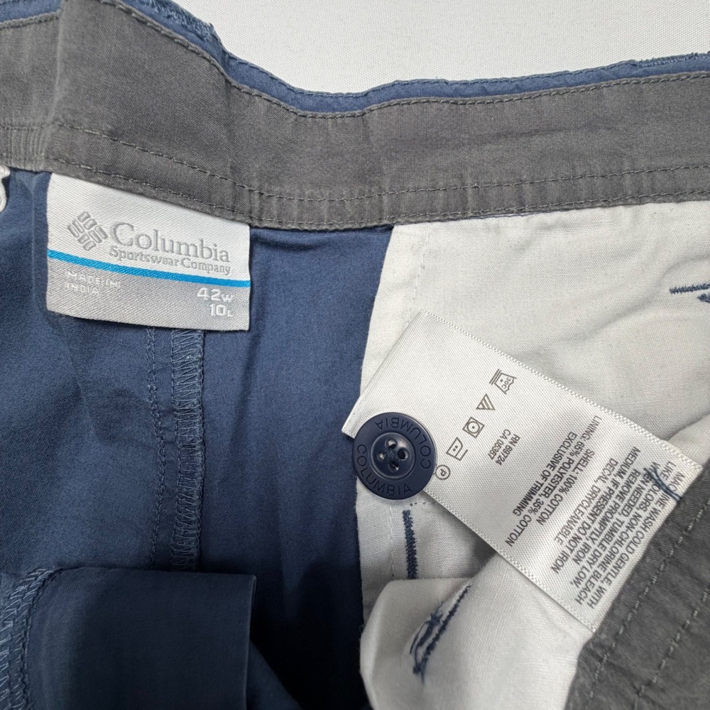 Columbia Shorts‎ Mens 42 Blue Outdoor Hiking Casual Chino 10 Inch - Picture 5 of 6